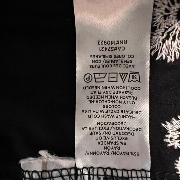 Loft women’s sz XS embroidered tie neck tiered ruffle swing midi goth sundress - Picture 9 of 10